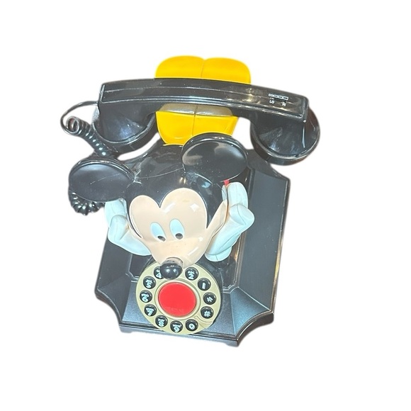 Disney Mickey Mouse Black and Red Vintage Phone - Picture 4 of 9
